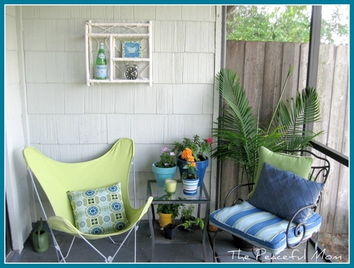 Porch with shelf