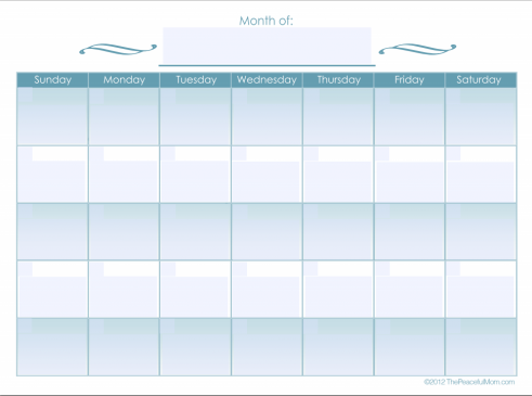 Printmonthly Calendar on Get Organized  Print Your Monthly Calendar   Now Editable