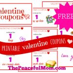 Free Printable Valentine Coupons from The Peaceful Mom 2