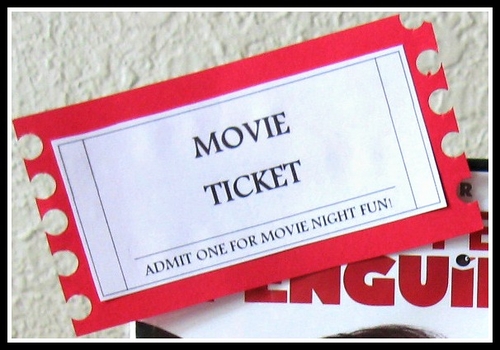 movie tickets for christmas gifts