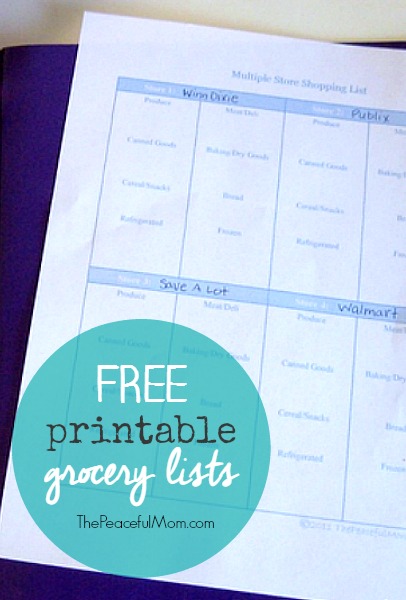 printable grocery list the peaceful mom