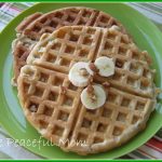 Waffles with bananas and pecans