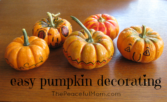 Pumpkin Decorating-The Easy Way! - The Peaceful Mom