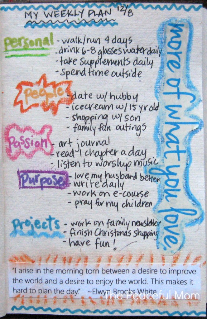 My Weekly (enjoy life) Plan 12-09-13 - The Peaceful Mom