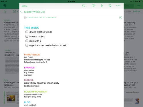 to do list evernote