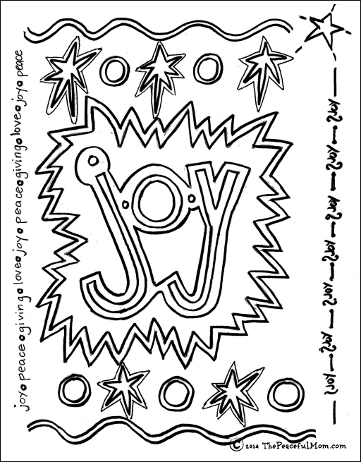 Coloring Page - Joy - The Peaceful Mom