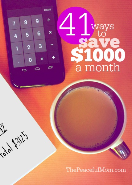 41 Ways To Save 1000 A Month The Peaceful Mom