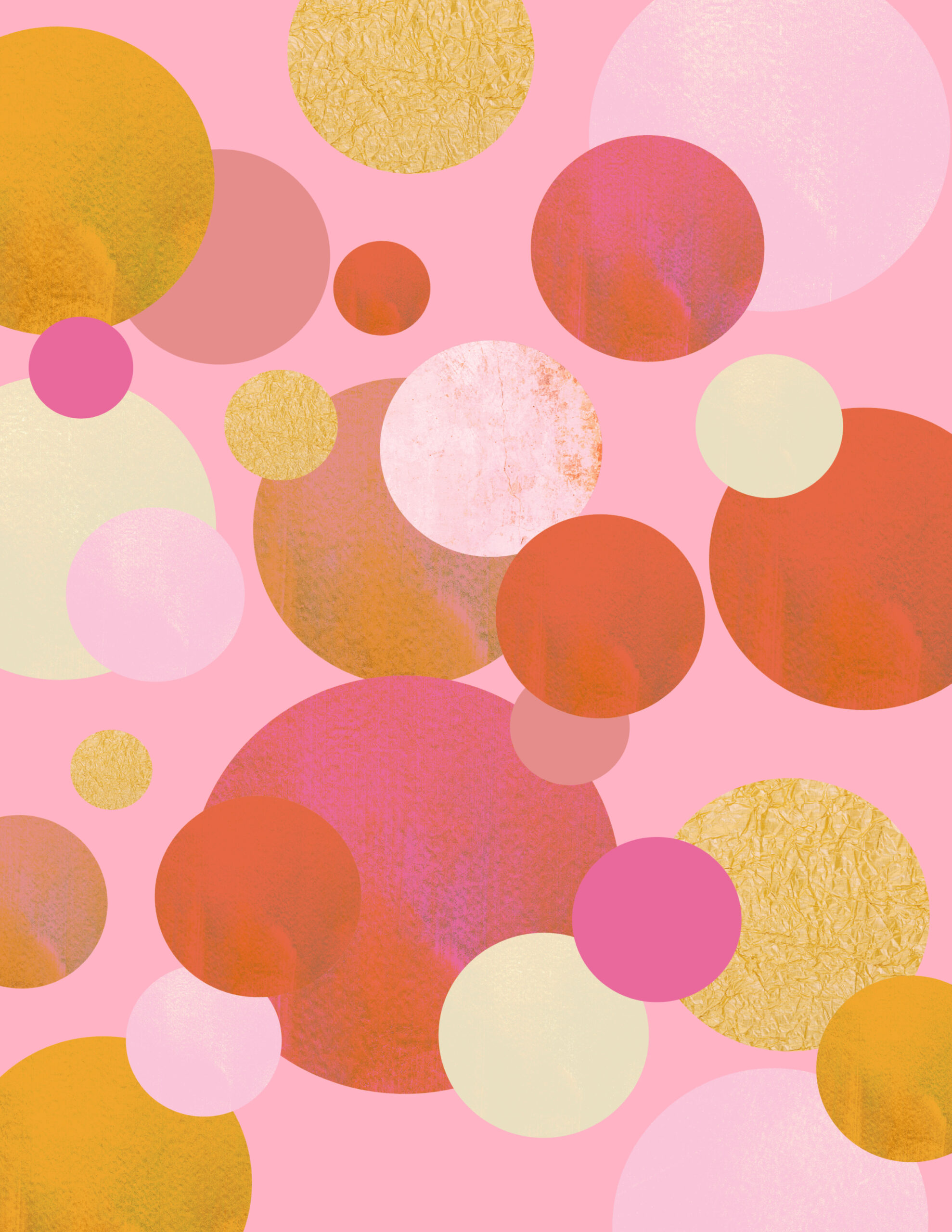 cover pink gold random circles